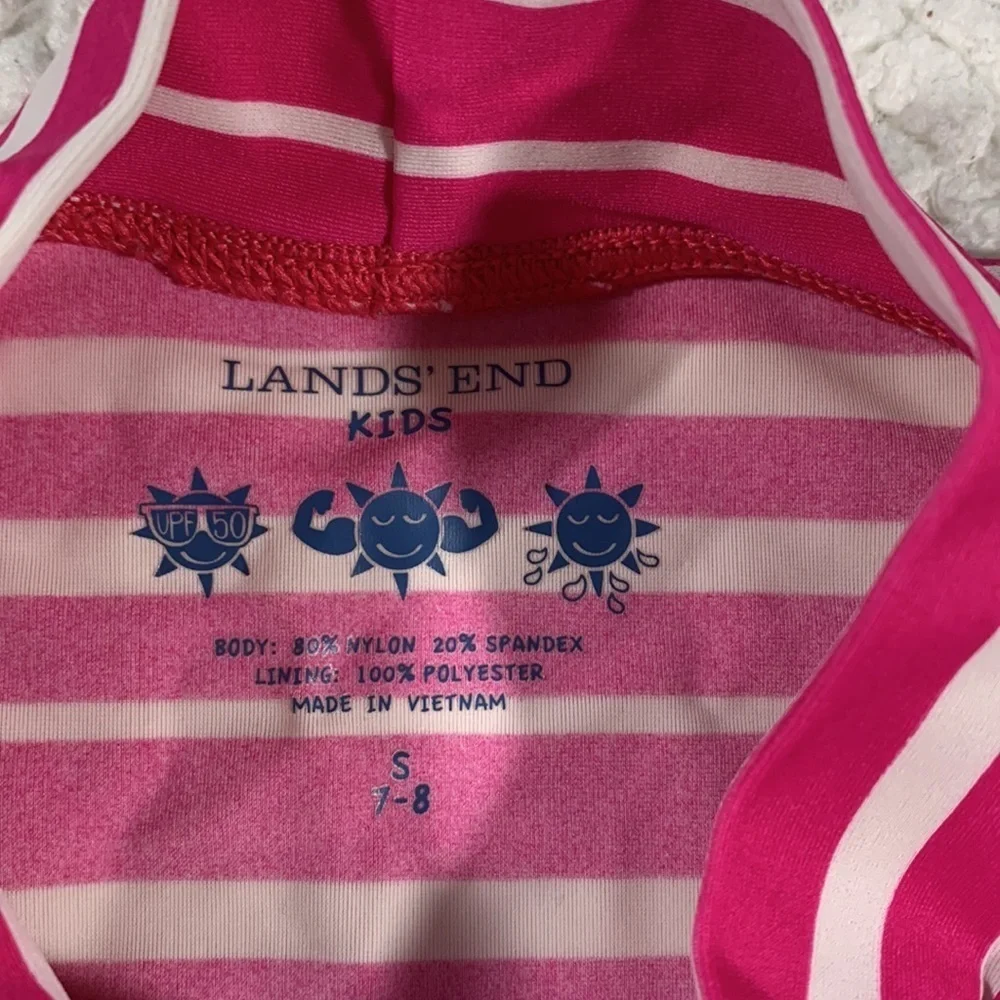 Lands’ End Kids Girls Rashguard Swim Top